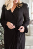 Ruffle Hem Maxi Wrap Dress - Black
