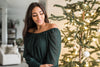 Smocked Swiss Dot Top - Green