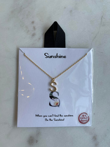 S - Sunburst Initial Necklace